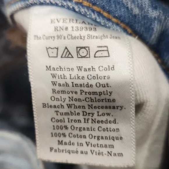 Everlane Curvy 90s Cheeky Straight Jean‎ Organic Cotton Light Wash Rigid Size 26 - Picture 7 of 10